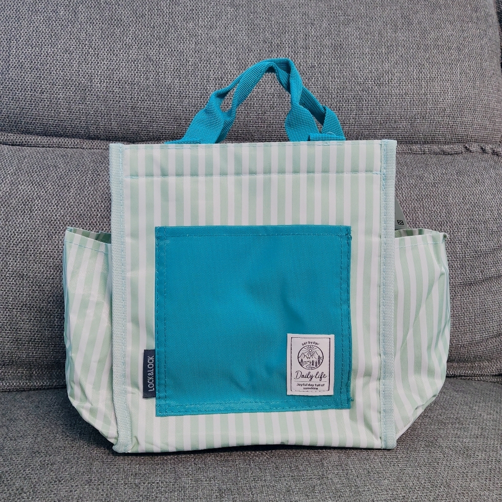 [New] LocknLock Lunch Bag Striped Food Storage Bag